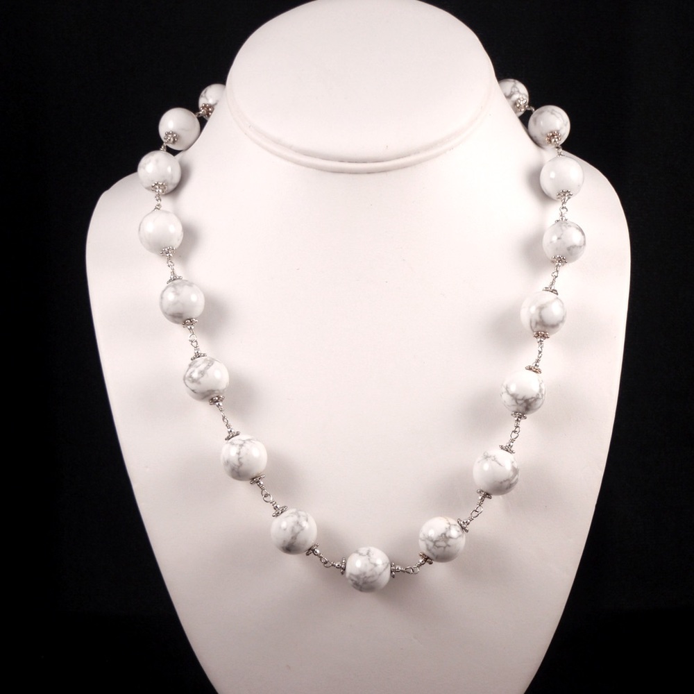 Howlite bead necklace